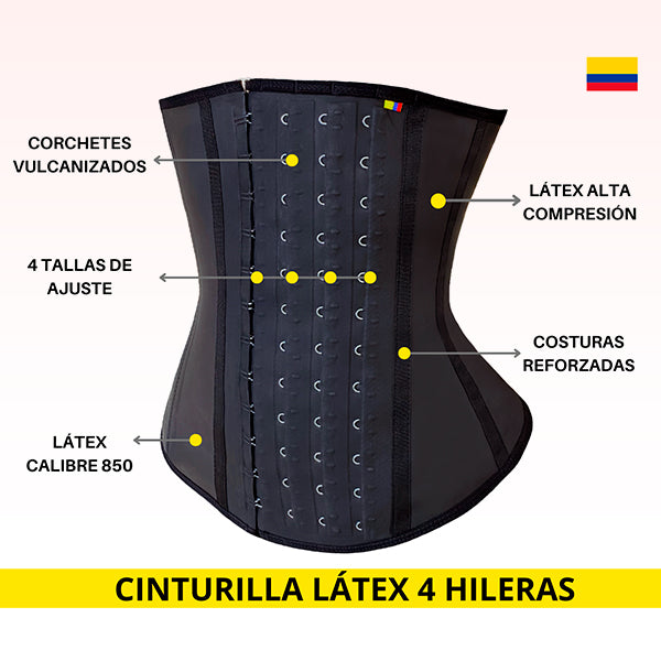 Cinturilla Látex Vulcanizado 4 hileras de broches